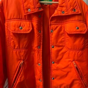Vintage Ossi Orange Jacket with Snap Buttons ultimate Cabincore